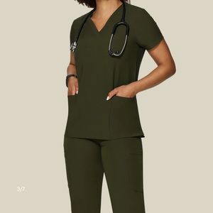 Mandala Scrub Set in Olive (scrub top and pants!)